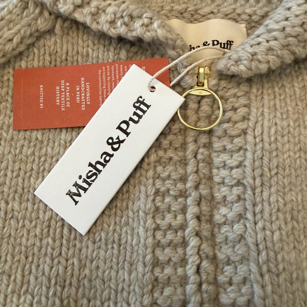 Misha and Puff Cozy Oyster Knit Long Sleeve Women's Cardigan Sweater w/pockets - Picture 5 of 5